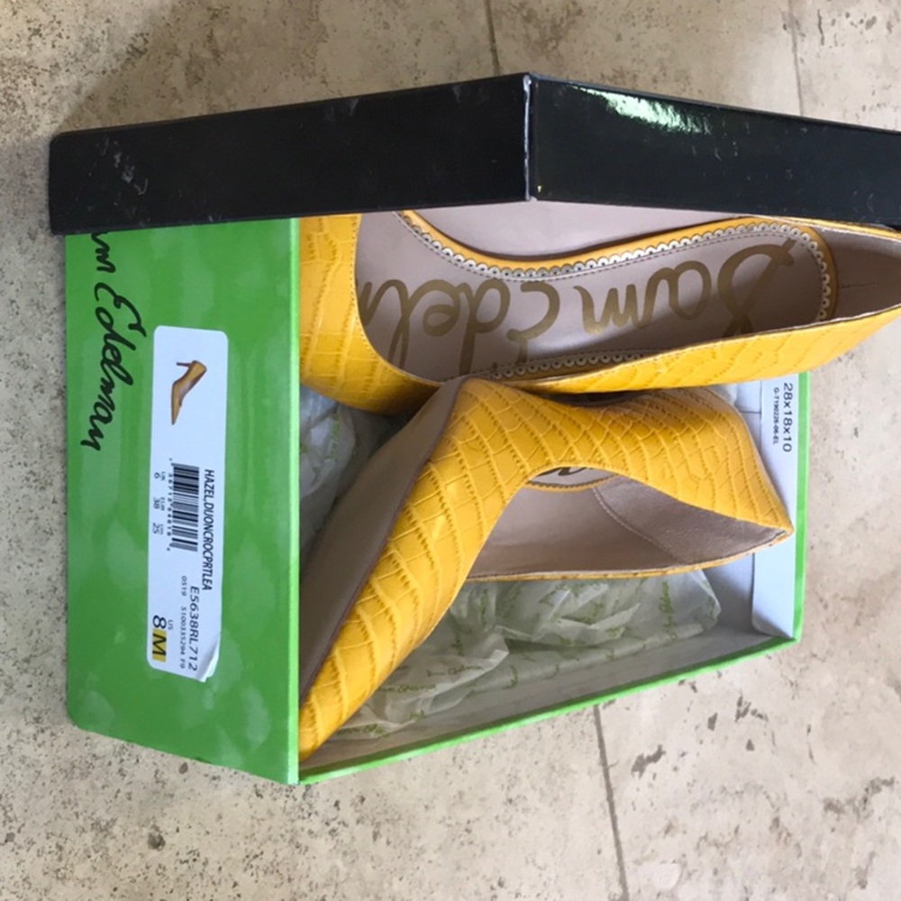 New Sam Edelman yellow heels size 8